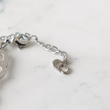 CD Logo Rhinestone Silver Bracelet - NEWSED