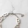 CD Logo Rhinestone Silver Bracelet