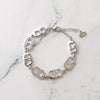 CD Logo Rhinestone Silver Bracelet