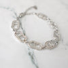 CD Logo Rhinestone Silver Bracelet