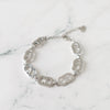 CD Logo Rhinestone Silver Bracelet