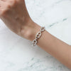 CD Logo Rhinestone Silver Bracelet