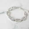 CD Logo Rhinestone Silver Bracelet