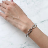 CD Logo Rhinestone Silver Bracelet - NEWSED