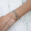 CD Logo Rhinestone Silver Bracelet