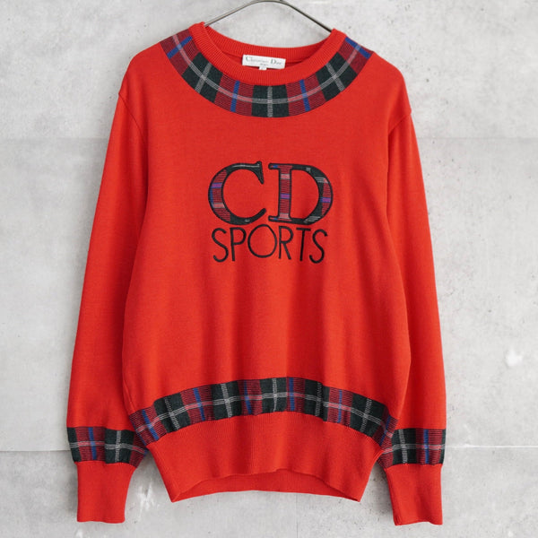 クリスチャン ディオール CD SPORTS タータンチェック ニット レッド - NEWSED