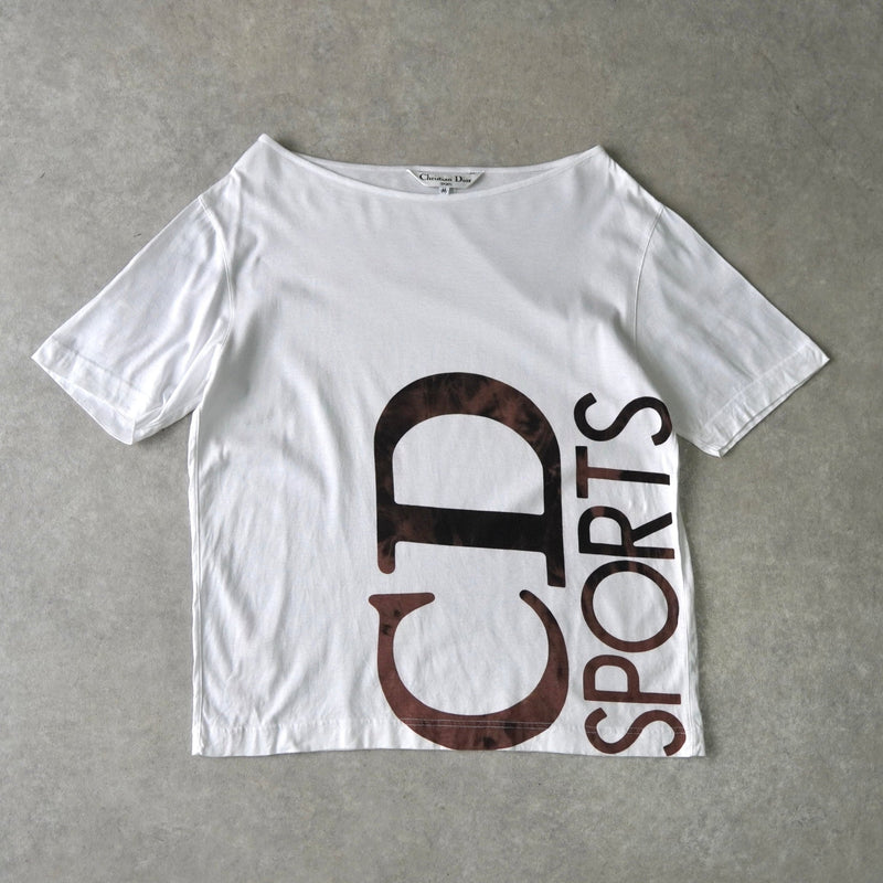 クリスチャン ディオール ヴィンテージ CD SPORTS ビッグロゴ 半袖トップス Tシャツ ホワイト - NEWSED
