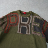 Chenille Logo Sweater シュプリーム ロゴ ニット カーキ メンズ - NEWSED