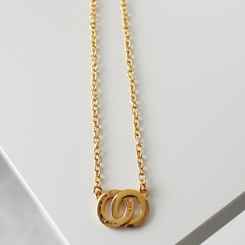 Circle Motif GP Gold Necklace - NEWSED