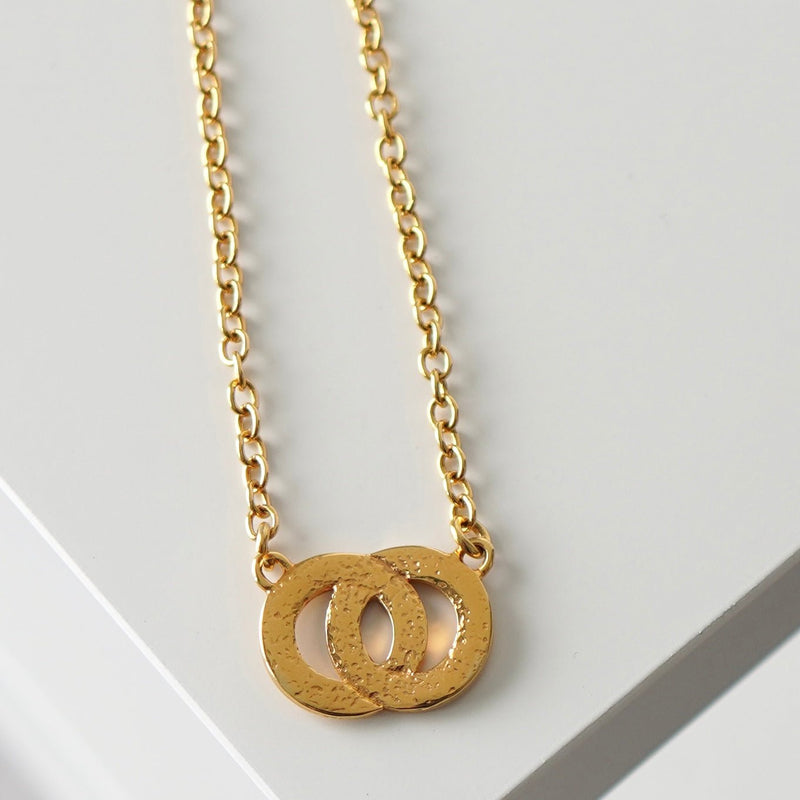Circle Motif GP Gold Necklace - NEWSED