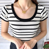 Circle Motif GP Gold Necklace - NEWSED