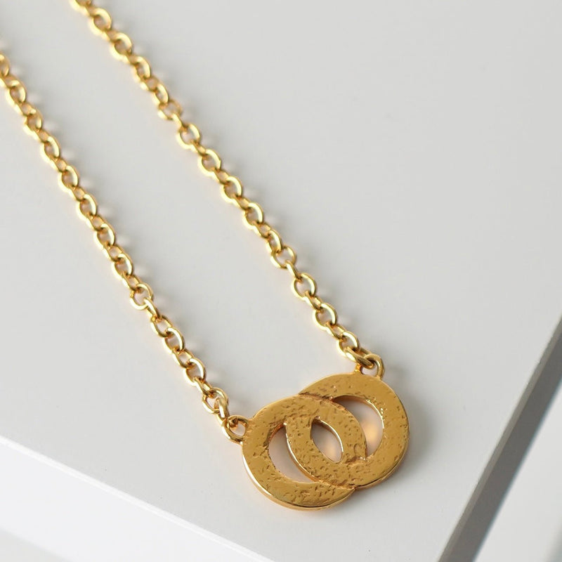 Circle Motif GP Gold Necklace - NEWSED