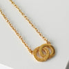 Circle Motif GP Gold Necklace