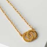 Circle Motif GP Gold Necklace - NEWSED