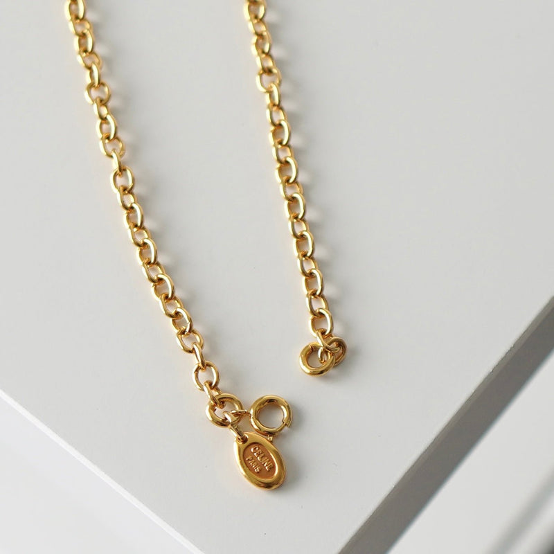 Circle Motif GP Gold Necklace - NEWSED