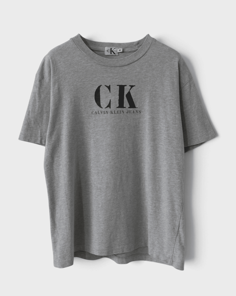 カルバンクライン ジーンズ ヴィンテージ CKロゴ Tシャツ グレー M レディース
