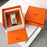 エルメス クリッパー CL4.220 1467620 SS×GP / QZ 白文字盤 クォーツ 腕時計 ウォッチ レディース 電池交換済み 箱付き - NEWSED