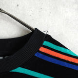 カーハート CLANTON SWEAT ロゴ刺繍 ボーダー柄 ベロア スウェット マルチカラー - NEWSED