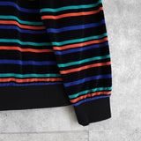 カーハート CLANTON SWEAT ロゴ刺繍 ボーダー柄 ベロア スウェット マルチカラー - NEWSED