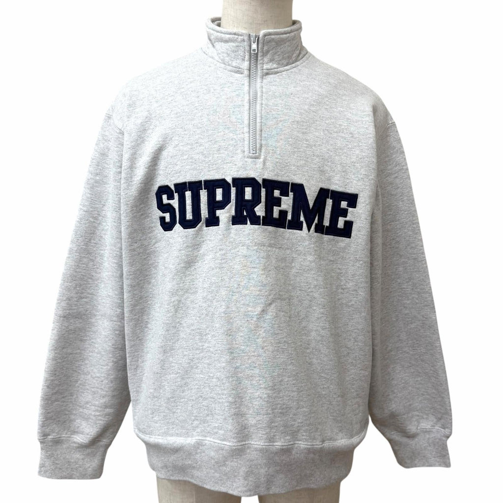 シュプリーム Collegiate Half Zip Pullover ハーフジップ スウェット ライトグレー M メンズ