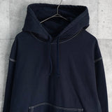 ステューシー Contrast Stitch Label パーカー ネイビー - NEWSED