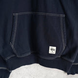 ステューシー Contrast Stitch Label パーカー ネイビー - NEWSED
