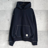 ステューシー Contrast Stitch Label パーカー ネイビー - NEWSED