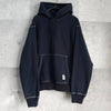 ステューシー Contrast Stitch Label パーカー ネイビー