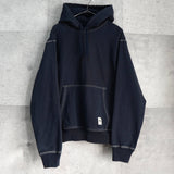 ステューシー Contrast Stitch Label パーカー ネイビー - NEWSED