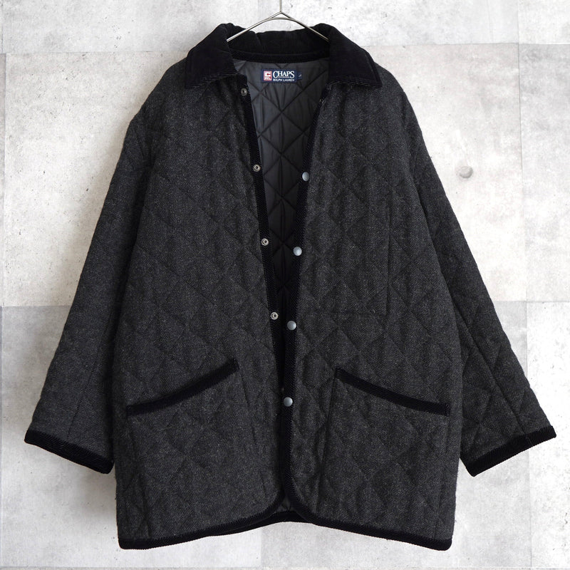 Corduroy Collar Wool Quilting Jacket - NEWSED