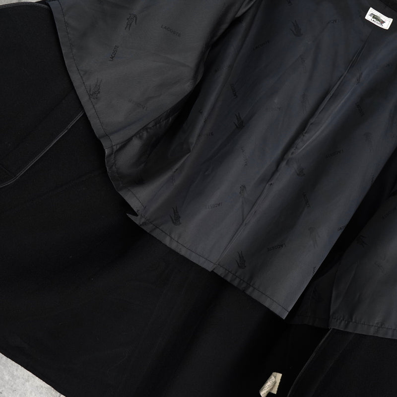 ラコステ ロゴパッチ ウールコート ミドルコート ブラック