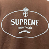 シュプリーム Crest Crewneck ロゴプリント スウェット ブラウン L メンズ - NEWSED