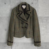 ポロ ラルフローレン Crop Duffle Jacket クロップド丈 千鳥格子柄 ウールジャケット ブラウン レディース