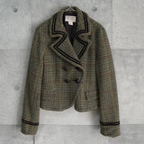 ポロ ラルフローレン Crop Duffle Jacket クロップド丈 千鳥格子柄 ウールジャケット ブラウン レディース - NEWSED