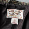 ポロ ラルフローレン Crop Duffle Jacket クロップド丈 千鳥格子柄 ウールジャケット ブラウン レディース