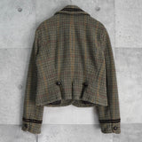 ポロ ラルフローレン Crop Duffle Jacket クロップド丈 千鳥格子柄 ウールジャケット ブラウン レディース - NEWSED