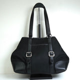 プラダ トライアングルロゴ テスート ポコノ ナイロン レザー トートバッグ ブラック