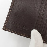 クリスチャン ディオール ヴィンテージ Dロゴ サドル レザー 二つ折り財布 ブラウン - NEWSED