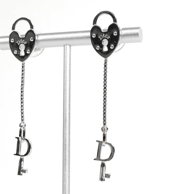 クリスチャン ディオール Dロゴ ハート カデナ ピアス シルバー - NEWSED