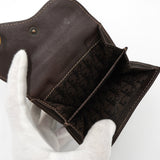 クリスチャン ディオール ヴィンテージ Dロゴ サドル レザー 二つ折り財布 ブラウン - NEWSED