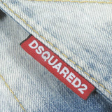 ディースクエアード Dan Jean Jacket レインボー バックロゴ刺繍 クラッシュ デニムジャケット インディゴブルー 44 メンズ - NEWSED