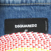 ディースクエアード Dan Jean Jacket レインボー バックロゴ刺繍 クラッシュ デニムジャケット インディゴブルー 44 メンズ