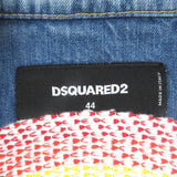 ディースクエアード Dan Jean Jacket レインボー バックロゴ刺繍 クラッシュ デニムジャケット インディゴブルー 44 メンズ - NEWSED