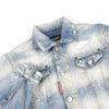 ディースクエアード Dan Jean Jacket レインボー バックロゴ刺繍 クラッシュ デニムジャケット インディゴブルー 44 メンズ