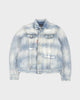 ディースクエアード Dan Jean Jacket レインボー バックロゴ刺繍 クラッシュ デニムジャケット インディゴブルー 44 メンズ