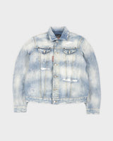 ディースクエアード Dan Jean Jacket レインボー バックロゴ刺繍 クラッシュ デニムジャケット インディゴブルー 44 メンズ - NEWSED