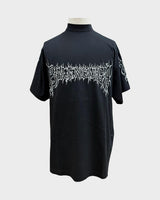 バレンシアガ Darkwave Tee ロゴプリント ダメージ加工 ショートスリーブ 半袖Ｔシャツ ブラック 1 メンズ - NEWSED