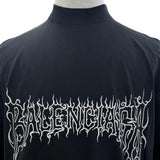 バレンシアガ Darkwave Tee ダメージ加工 ロゴプリント ショートスリーブ 半袖Ｔシャツ ブラック 1 メンズ - NEWSED