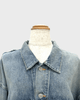 バレンシアガ Deconstructed Panelled Denim Jacke カットオフデザイン オーバーサイズ USED加工 デニムジャケット インディゴブルー 1 レディース