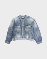 バレンシアガ Deconstructed Panelled Denim Jacket オーバジャケット デニムジャケット ブルー 1 レディース - NEWSED